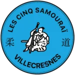 Logo historique du club de judo et disciplines associées, Les Cinq Samouraï à Villecresnes, 94 Val-de-Marne