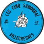 Logo historique du club de judo et disciplines associées, Les Cinq Samouraï à Villecresnes, 94 Val-de-Marne